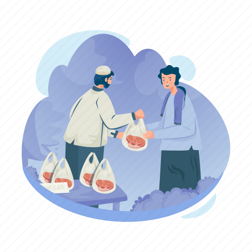 Distributing, donation, meat, charity, muslim, islamic, qurban icon - Download on Iconfinder