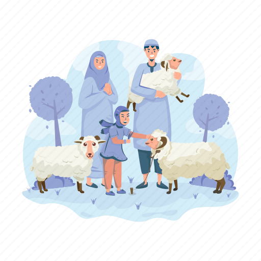 Muslim, family, islamic, eid, adha, mubarak, happy icon - Download on Iconfinder