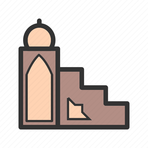 Architecture, mimbar, mosque, muslim, prayer, ramadan, wood icon - Download on Iconfinder
