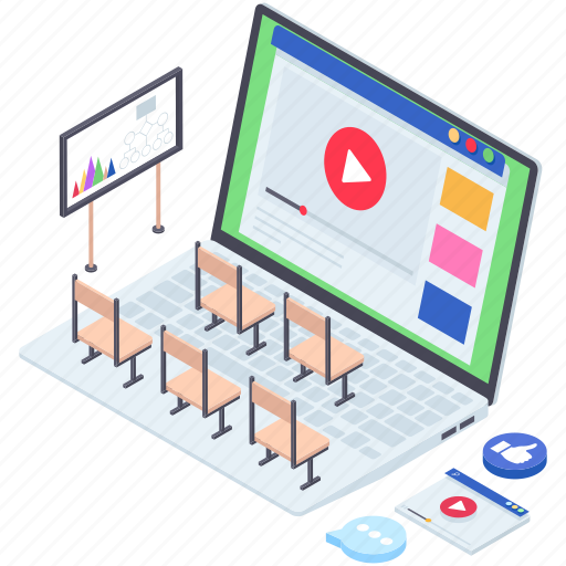 Business coaching, business presentation, business training, data presentation, video training illustration - Download on Iconfinder
