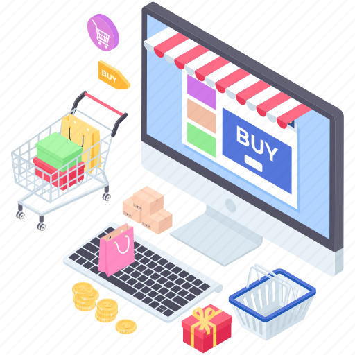 Digital shopping, ecommerce, eshopping, online shopping, shopping website, web shopping, webshop illustration - Download on Iconfinder