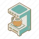 coffee maker, isometric, kitchen appliance