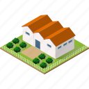town, isometric, city, street, house, building, architecture