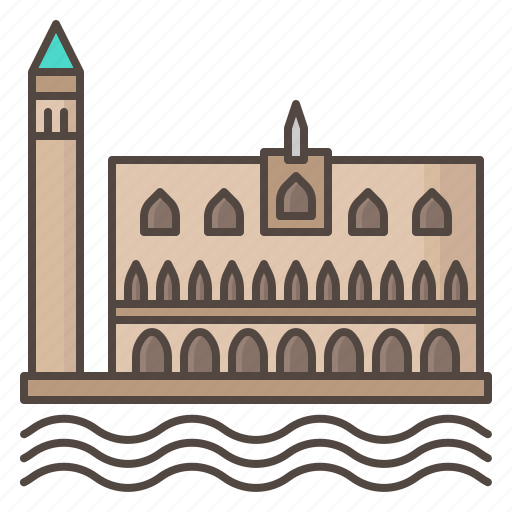 Doges, palace, venice, italy, travel, landmark icon - Download on Iconfinder