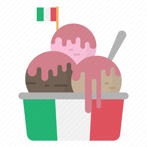 Gelato, icecream, italian, dessert, flag, italy icon - Download on Iconfinder