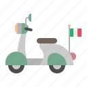 vespa, vehicle, transportation, motorcycle, italian, italy