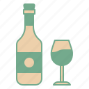 wine, white, bottle, glass, old, world, italian, drink