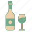 wine, white, bottle, glass, old, world, italian, drink 