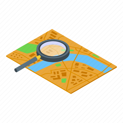 Itinerary, isometric, map icon - Download on Iconfinder