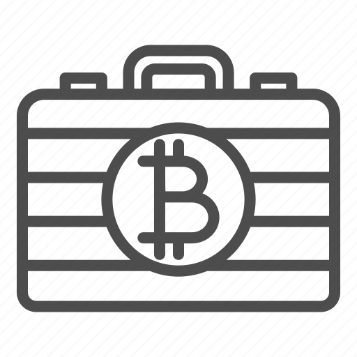Bitcoin, portfolio, briefcase, coin, bag, metal, handle icon - Download on Iconfinder