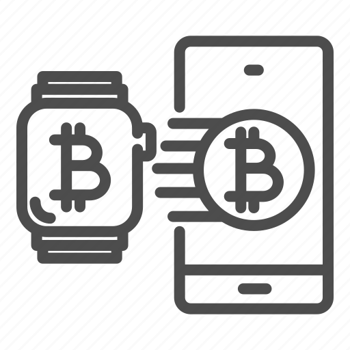 Bit, bitcoin, watch, coin, smartphone, transfer icon - Download on Iconfinder