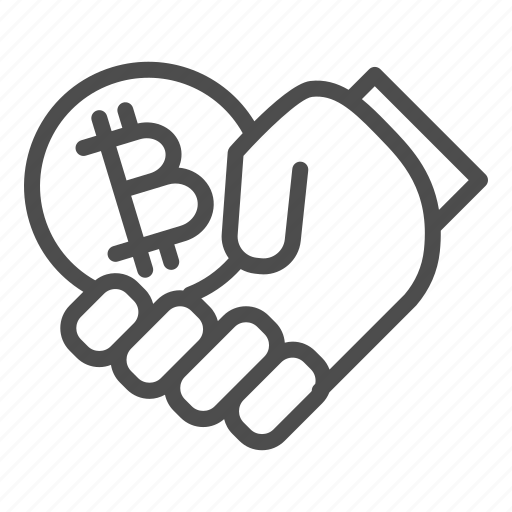 Hand, bitcoin, coin, crypto, finger icon - Download on Iconfinder