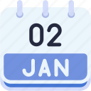 calendar, january, two, 2, date, monthly, time, and, month, schedule