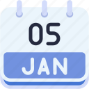 calendar, january, five, date, monthly, time, and, month, schedule