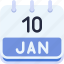 calendar, january, ten, date, monthly, time, and, month, schedule 