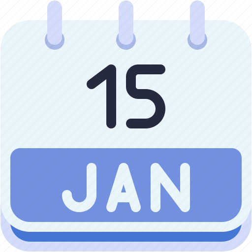 Calendar, january, fifteen, date, monthly, time, and icon - Download on Iconfinder