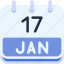 calendar, january, seventeen, date, monthly, time, and, month, schedule 