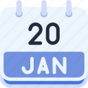 calendar, january, twenty, date, monthly, time, and, month, schedule