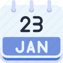calendar, january, twenty, three, date, monthly, time, month, schedule