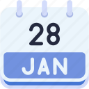 calendar, january, twenty, eight, date, monthly, time, and, month, schedule