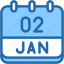 calendar, january, two, 2, date, monthly, time, and, month, schedule 