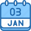 calendar, january, three, 3, date, monthly, time, month, schedule 