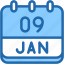 calendar, january, nine, date, monthly, time, and, month, schedule 