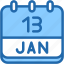 calendar, january, thirteen, date, monthly, time, and, month, schedule 