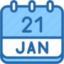 calendar, january, twenty, one, date, monthly, time, month, schedule