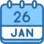 calendar, january, twenty, six, date, monthly, time, and, month, schedule 