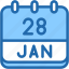 calendar, january, twenty, eight, date, monthly, time, and, month, schedule 