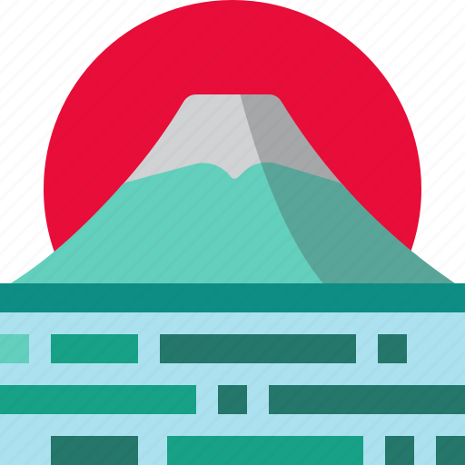 Fuji, japan, lake, landscape, mountain, scenery, sun icon - Download on Iconfinder