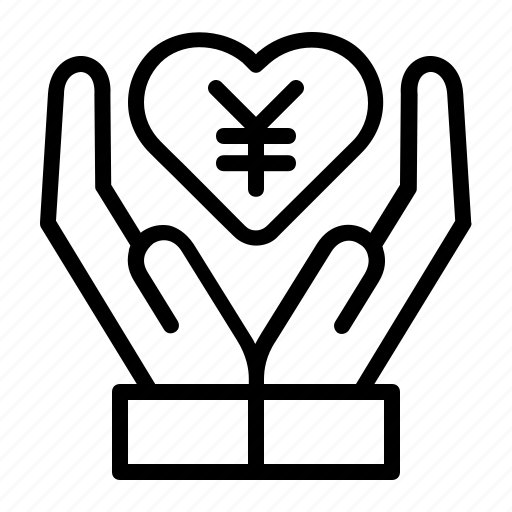 Japan, japanese, yen, donate, donation, charity, care icon - Download on Iconfinder