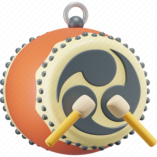Taiko, instrument, drum, japan 3D illustration - Download on Iconfinder