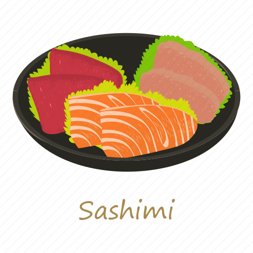 Cartoon, fish, food, menu, plate, sashimi, sushi icon - Download on Iconfinder