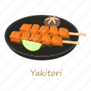 cartoon, fish, food, menu, plate, sushi, yakitori