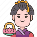 botan, lantern, japanese, women, kimono