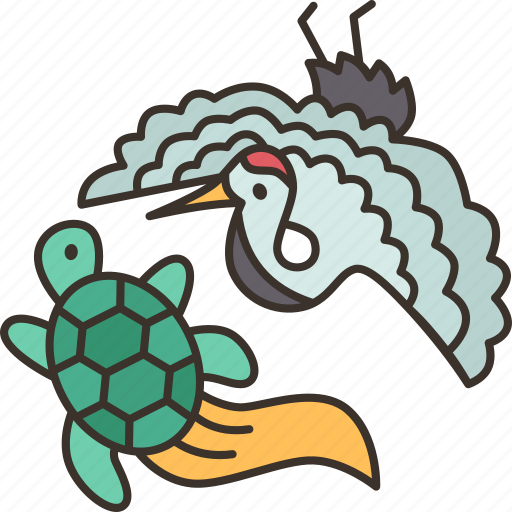Crane, tortoise, youth, life, japanese icon - Download on Iconfinder