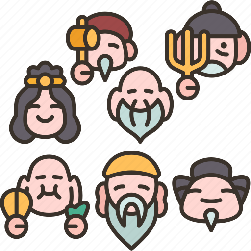 Gods, seven, deities, fortune, japanese icon - Download on Iconfinder