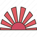 rising, sun, flag, national, japan