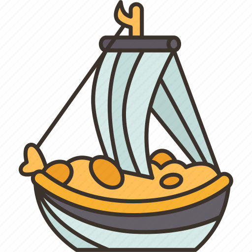 Ship, treasure, sailboat, folklore, japanese icon - Download on Iconfinder