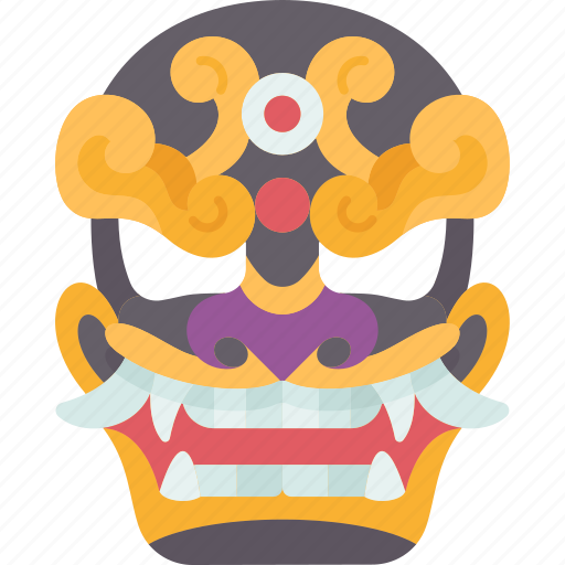 Mask, komainu, lion, deity, japanese icon - Download on Iconfinder