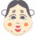 mask, okame, face, ancient, japanese