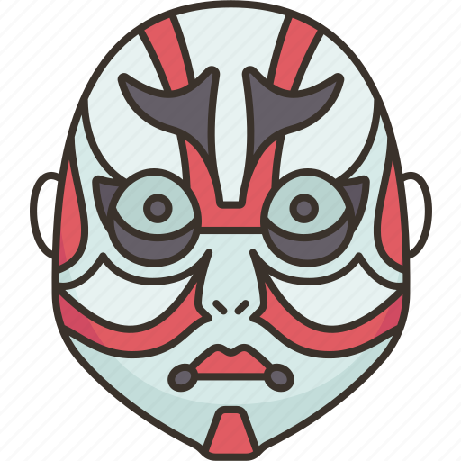 Mask, kabuki, painting, face, performance icon - Download on Iconfinder