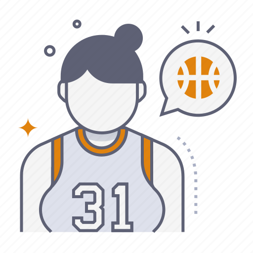 Female player, girl, player, athlete, team, basketball, hoop icon - Download on Iconfinder