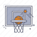 rebound, bounce, ball, shooting, ring, basketball, hoop, sport, basketball team