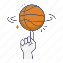 spin ball trick, spin, trick, skill, ball, basketball, hoop, sport, basketball team