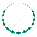 necklace, vector, illustration, cartoon, bead, green