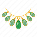cartoon, green, illustration, necklace, pendant, val88, vector