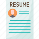 resume, curriculum, applicant, candidate, career